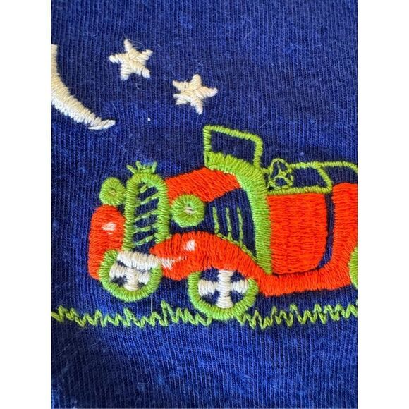 Aileen 70’s royal blue short sleeve adult XS / kids M sweater blouse embroidered - Picture 2 of 5